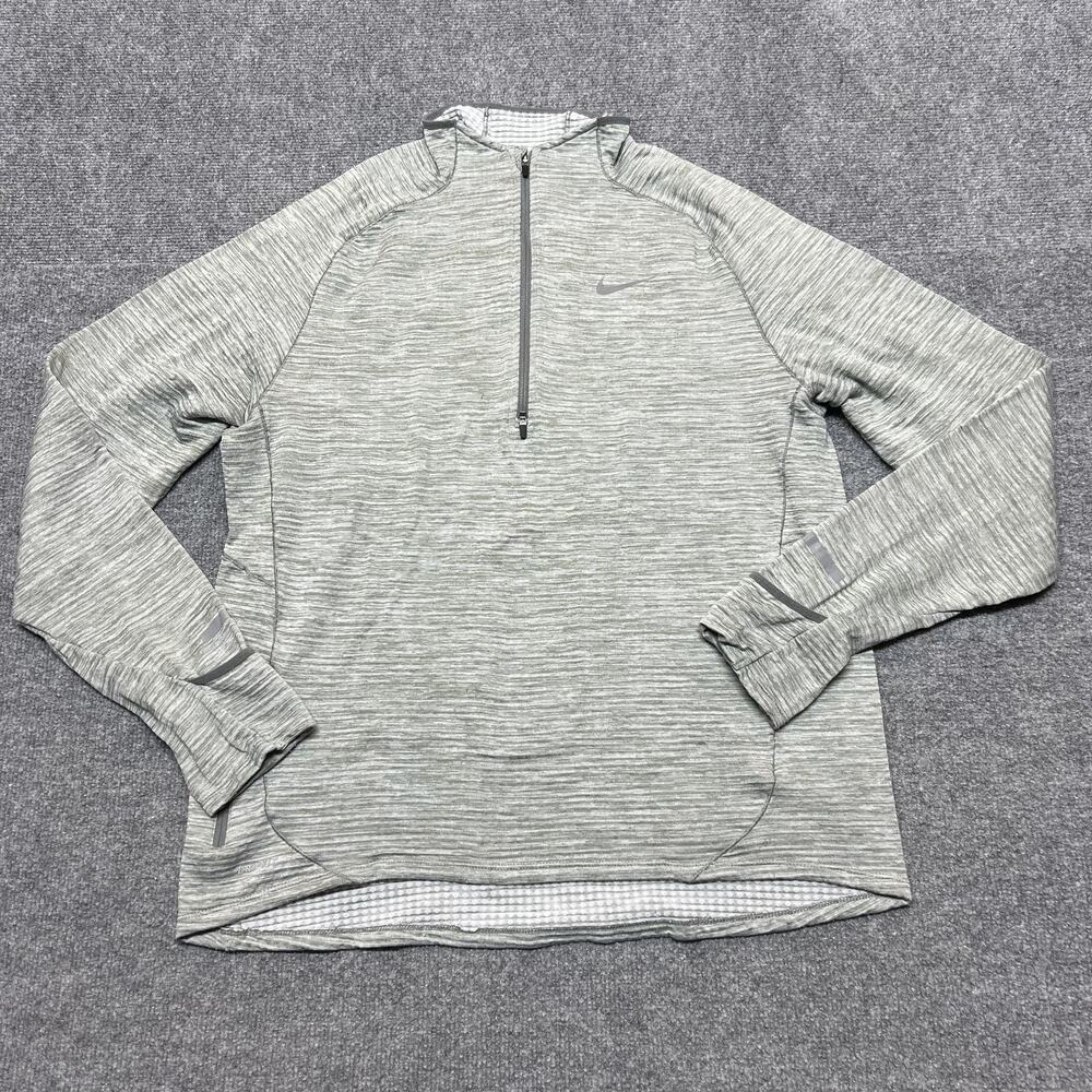 Nike Dri-FIT Sphere Element Pullover Mens Large Gray 1/4 Zip Running Shirt Top